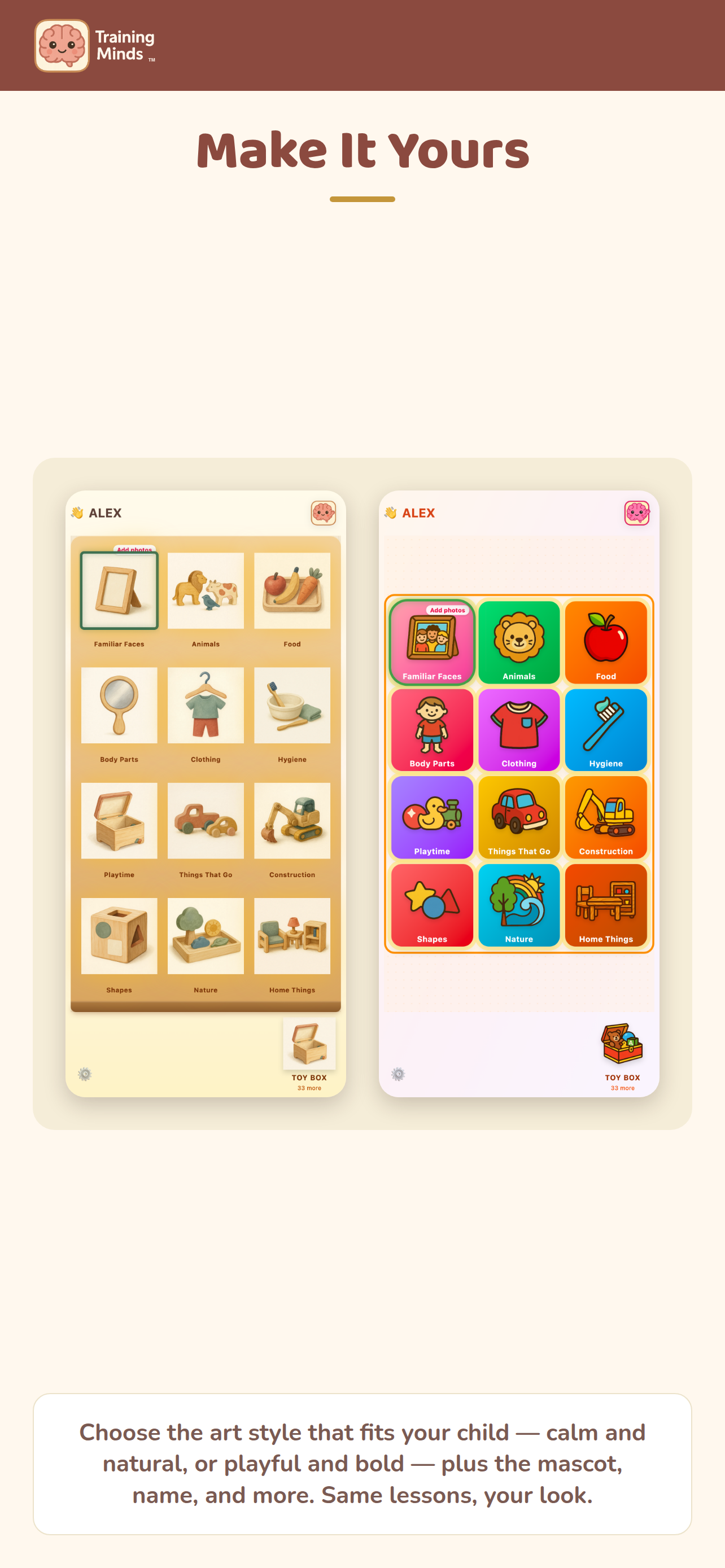 Make it yours — choose the art style