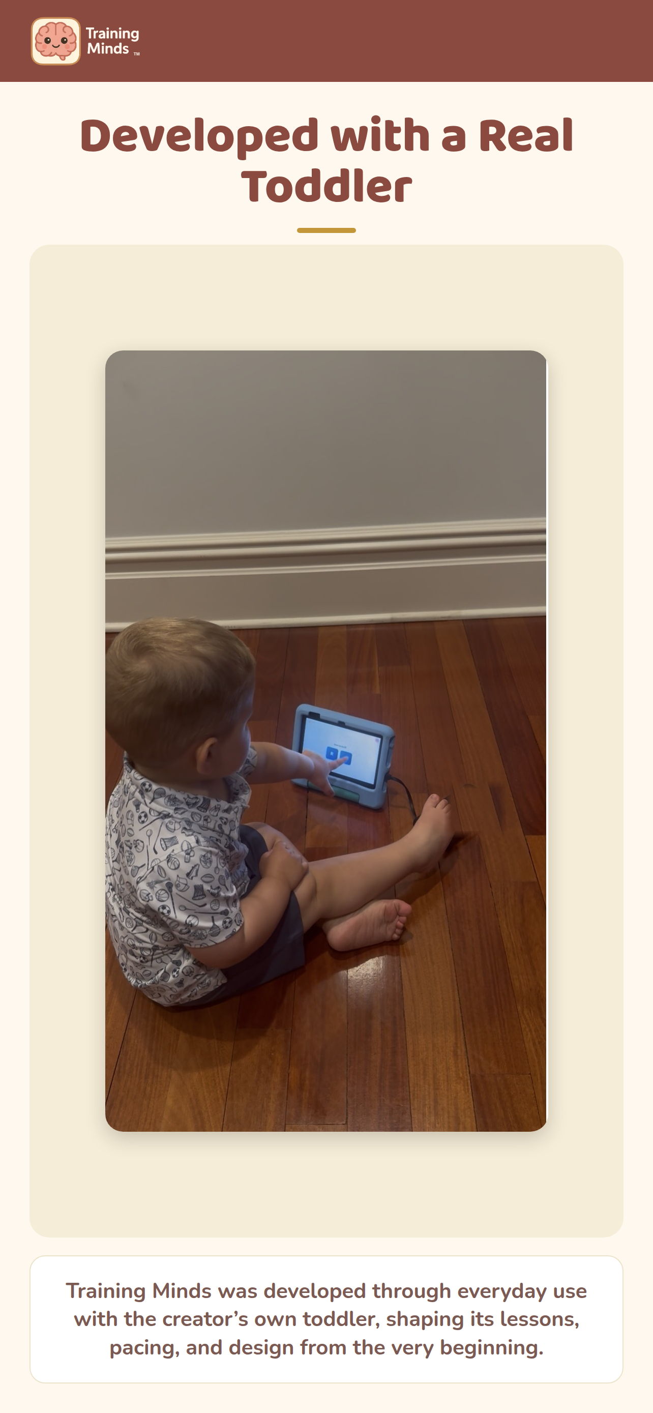 Developed with a real toddler